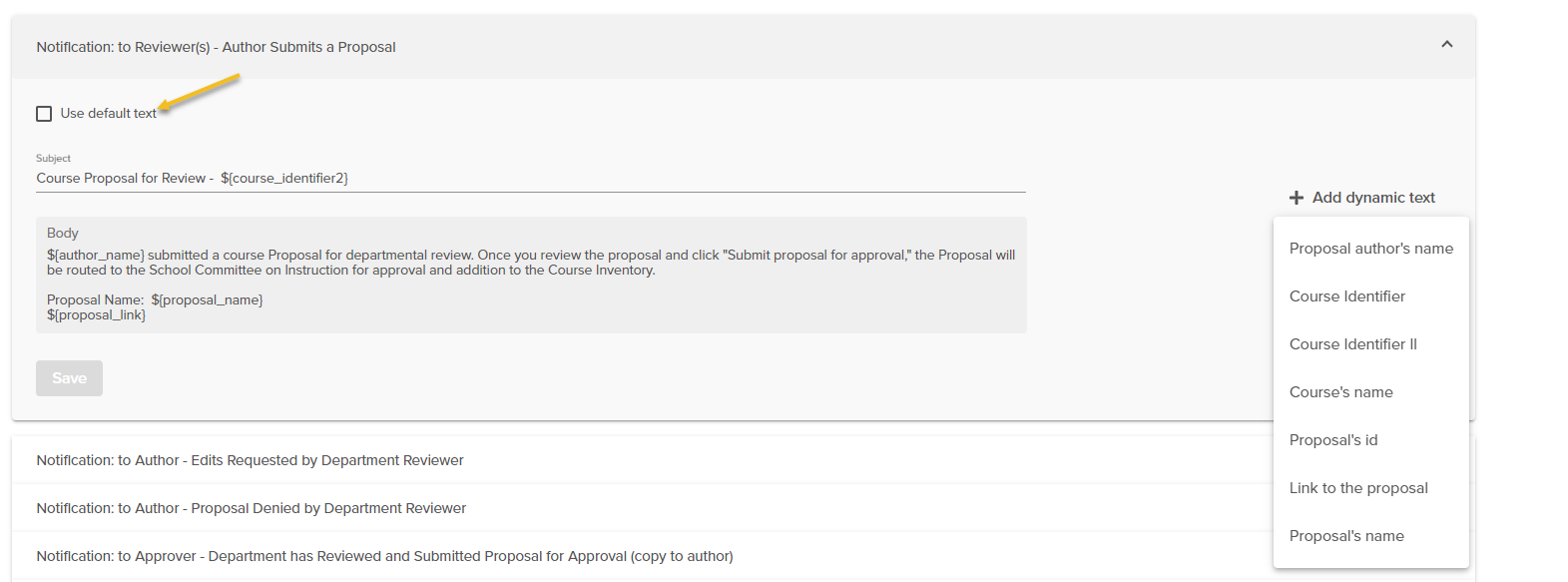 Editing Proposal Notifications Office of the University Registrar